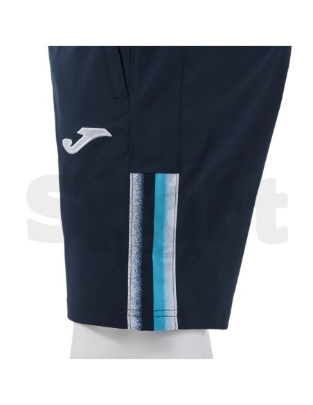 Joma Bermuda Toledo II Blu Turchese Pantaloncino Multisport Uomo Tasche con Zip