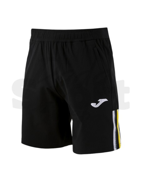 Joma Bermuda Toledo II Nero Giallo  Pantaloncino Multisport Uomo Tasche con Zip