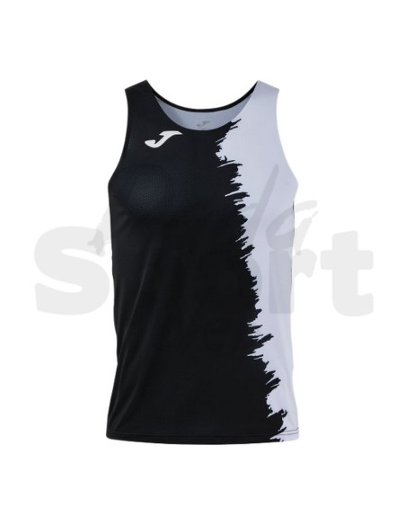 CANOTTA RUNNING JOMA modello PICASHO NERO BIANCO | Micro-Mesh