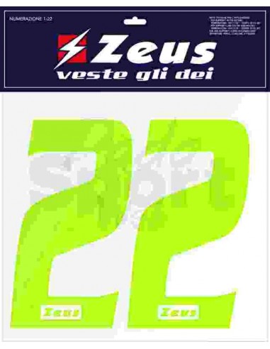 NUMERAZIONE COMPLETA 1-22 ZEUS ALTEZZA 25 cm