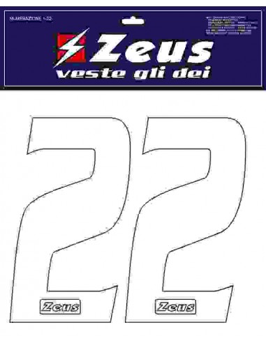 NUMERAZIONE COMPLETA 1-22 ZEUS ALTEZZA 20 cm